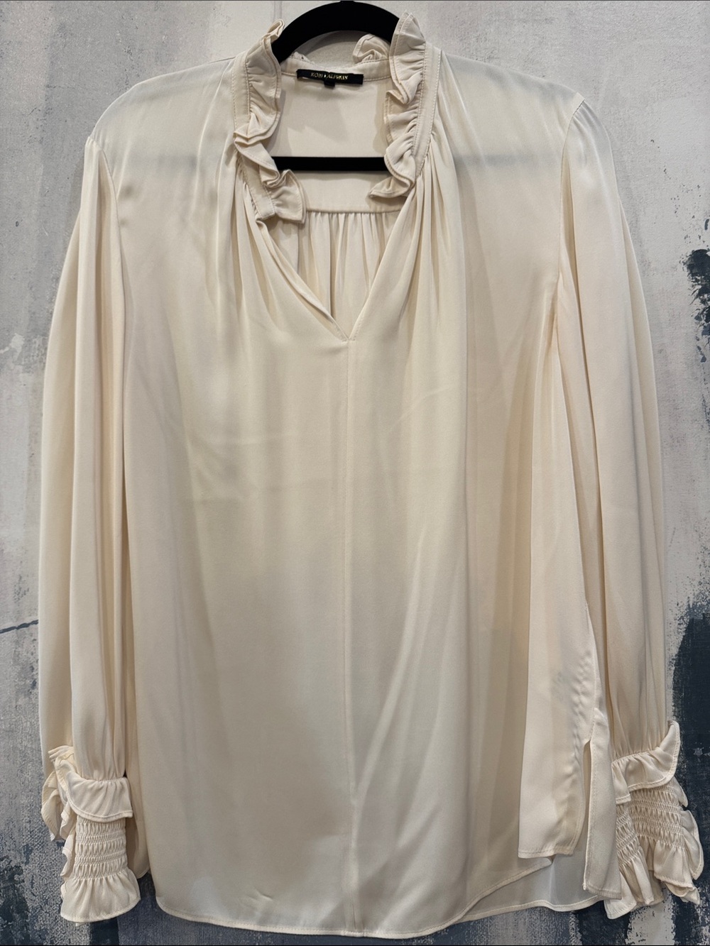 Kobi Halperin Ruffle-Neck Silk Blouse